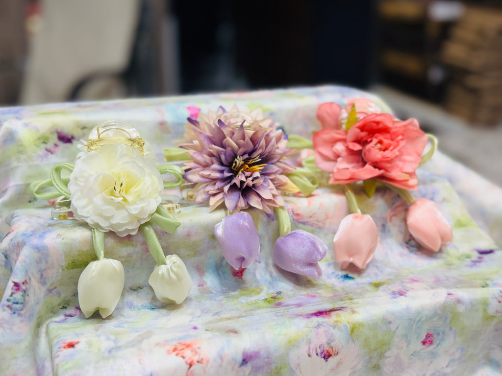 Premium Floral Hair Clucther 3Pcs Combo H23