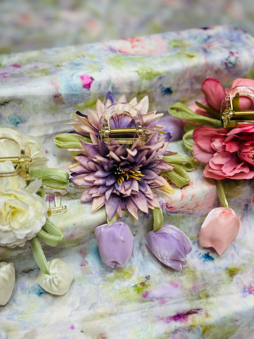 Premium Floral Hair Clucther 3Pcs Combo H23