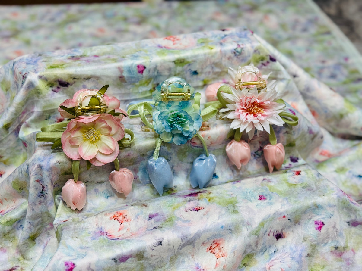 Premium Floral Hair Clucther 3Pcs Combo H24