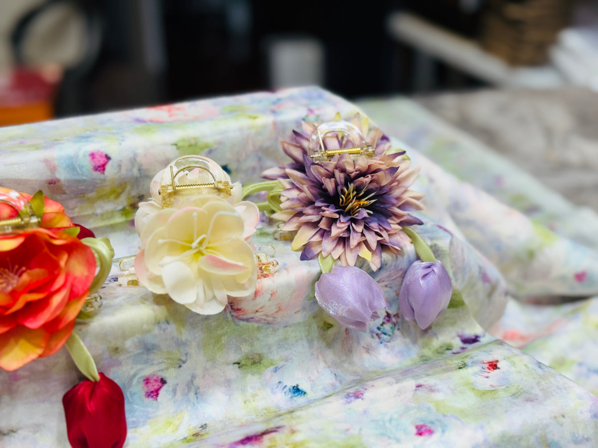 Premium Floral Hair Clucther 3Pcs Combo H25