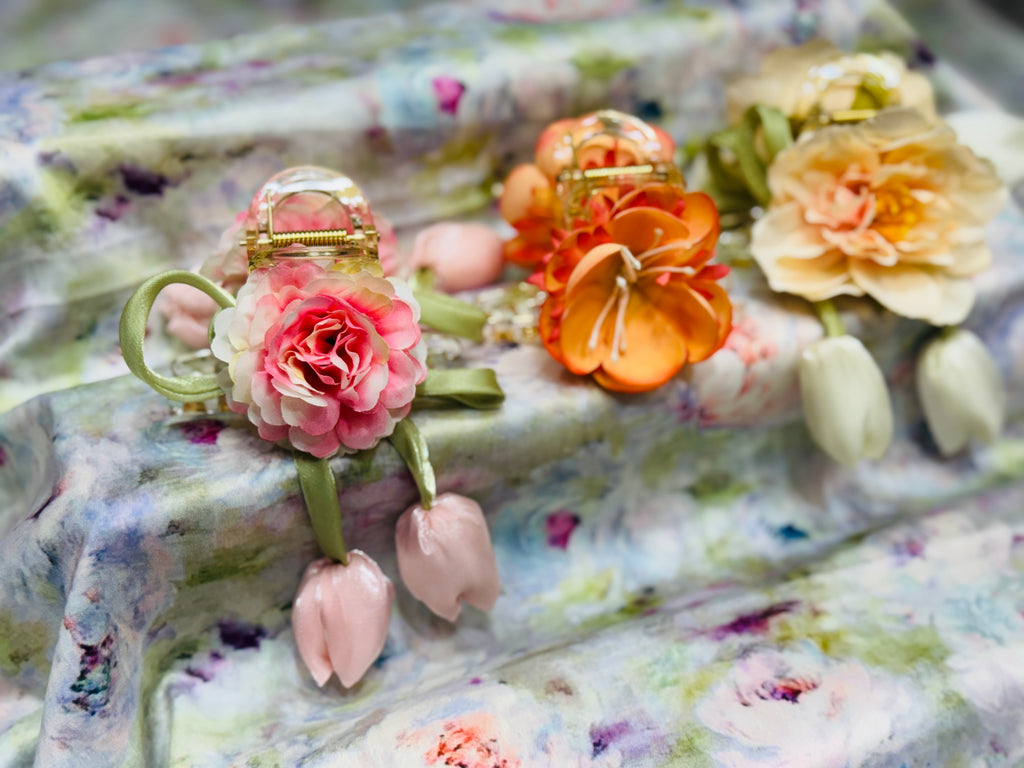 Premium Floral Hair Clucther 3Pcs Combo H26