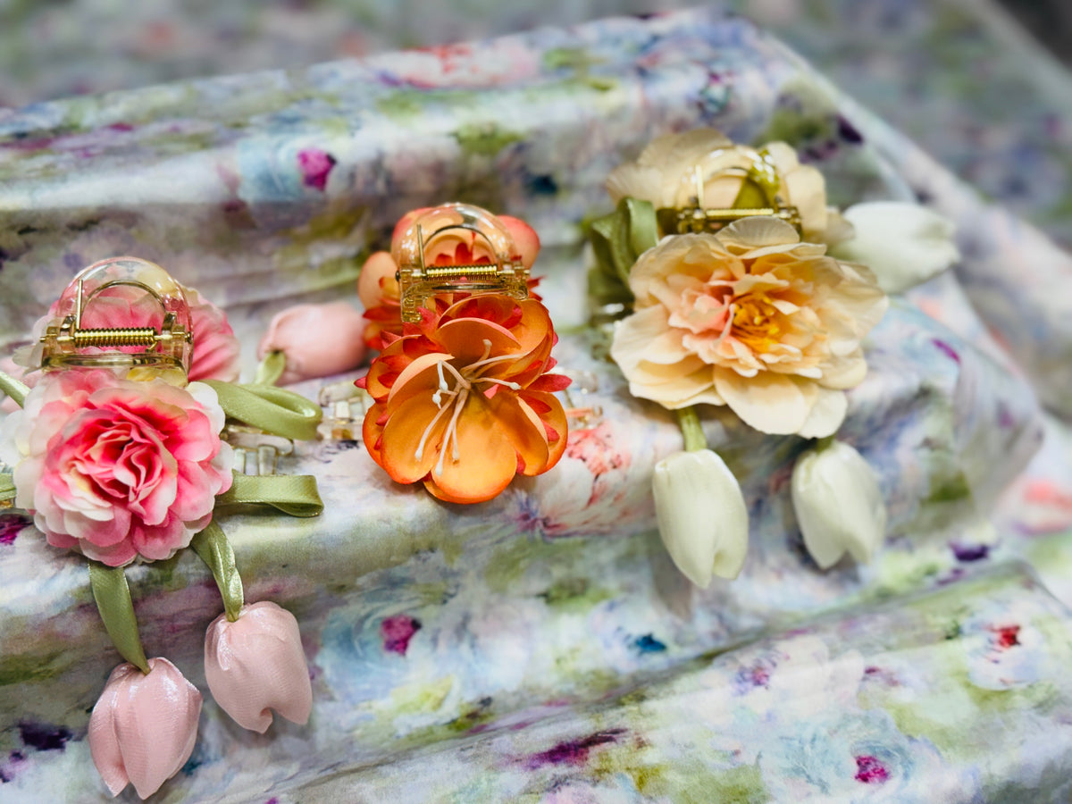 Premium Floral Hair Clucther 3Pcs Combo H26