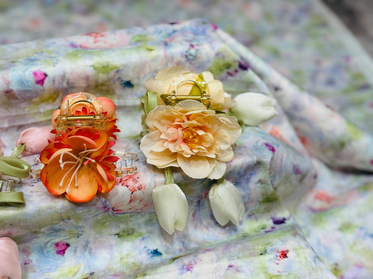 Premium Floral Hair Clucther 3Pcs Combo H26