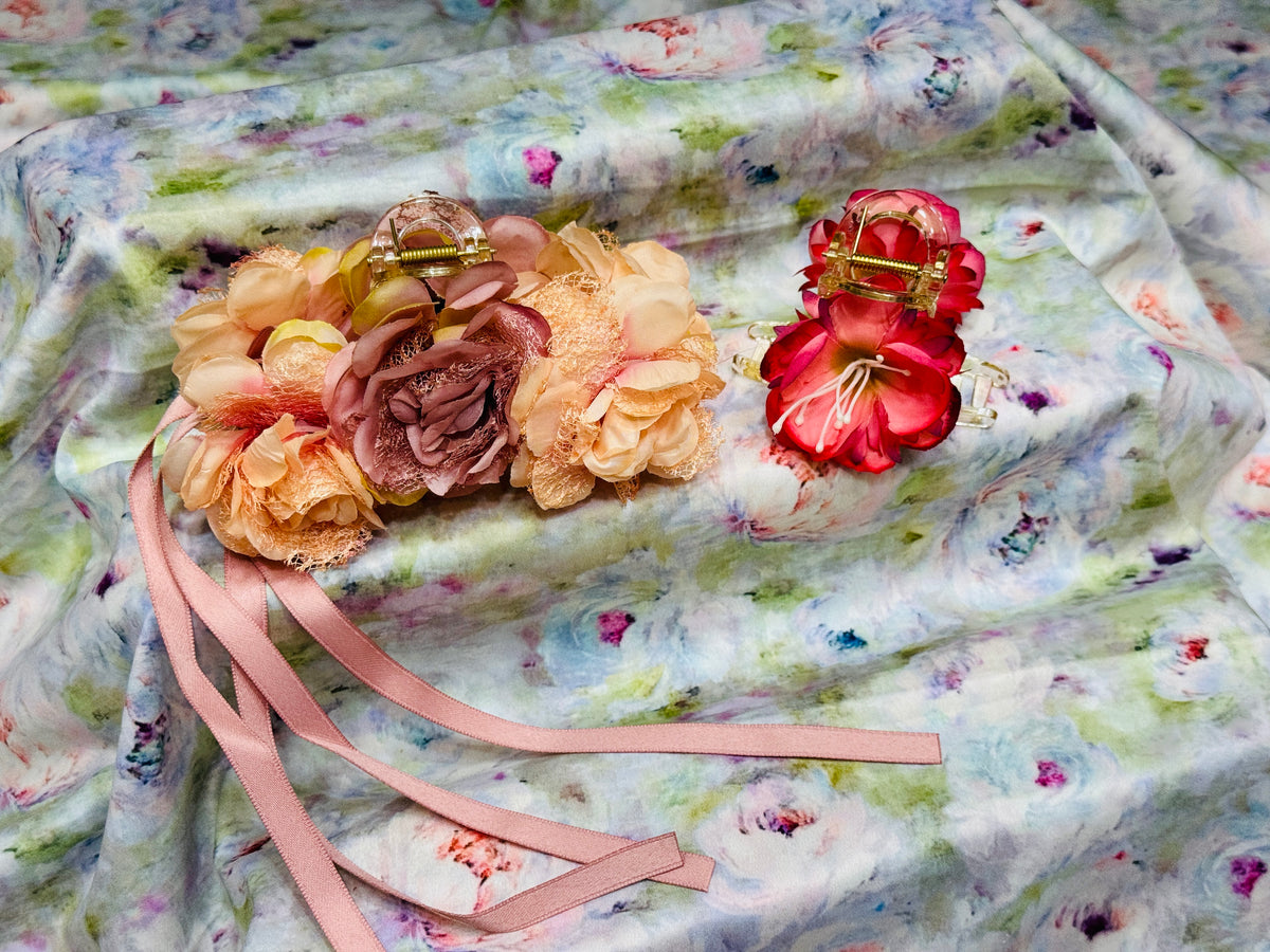 Premium Floral Hair Clucther 2Pcs Combo H27