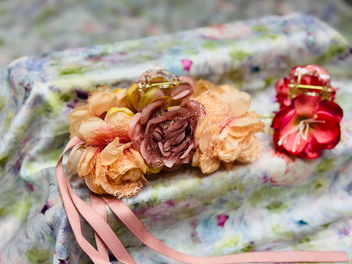Premium Floral Hair Clucther 2Pcs Combo H27