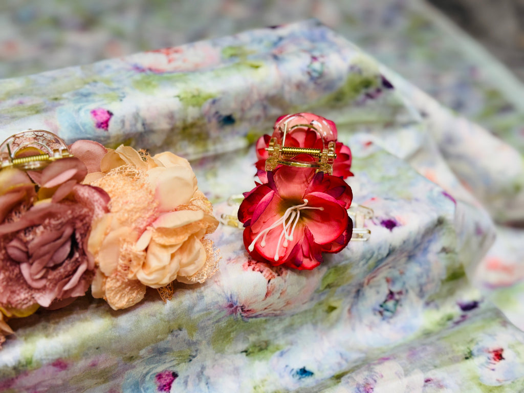 Premium Floral Hair Clucther 2Pcs Combo H27