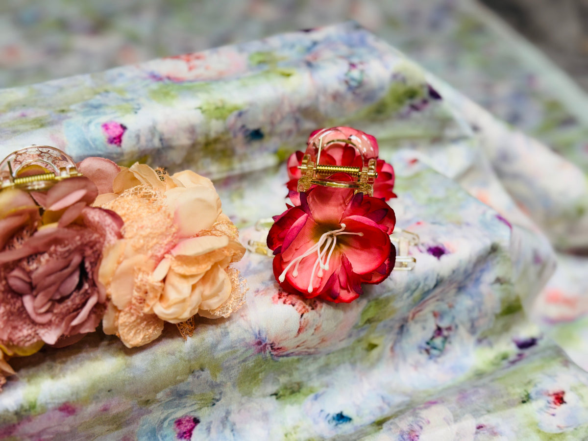 Premium Floral Hair Clucther 2Pcs Combo H27