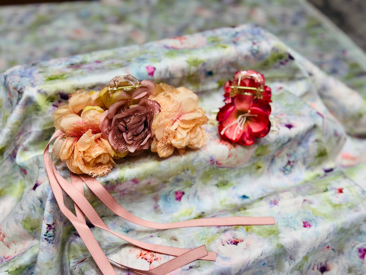 Premium Floral Hair Clucther 2Pcs Combo H27