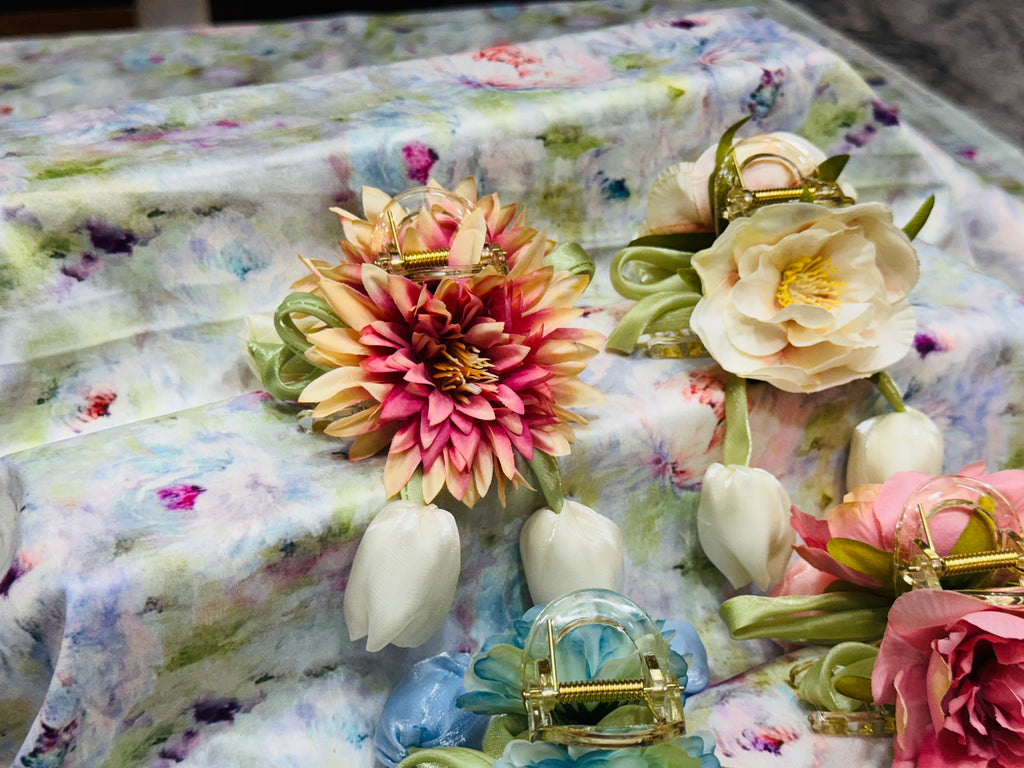 Premium Floral Hair Clucther 4Pcs Combo H28