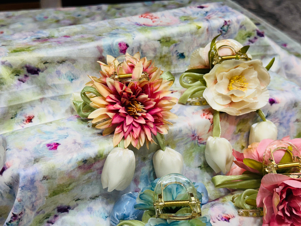 Premium Floral Hair Clucther 4Pcs Combo H28