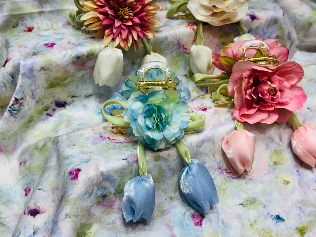 Premium Floral Hair Clucther 4Pcs Combo H28