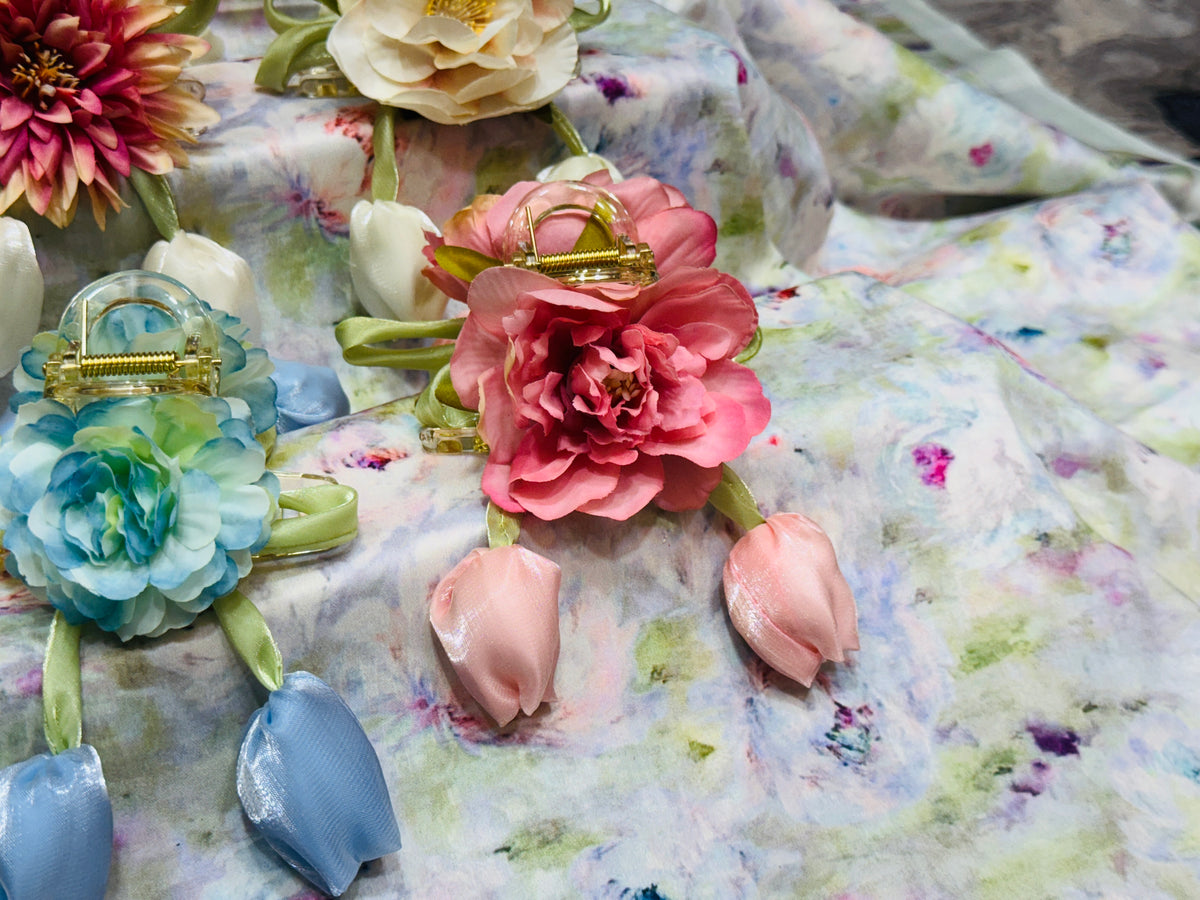 Premium Floral Hair Clucther 4Pcs Combo H28