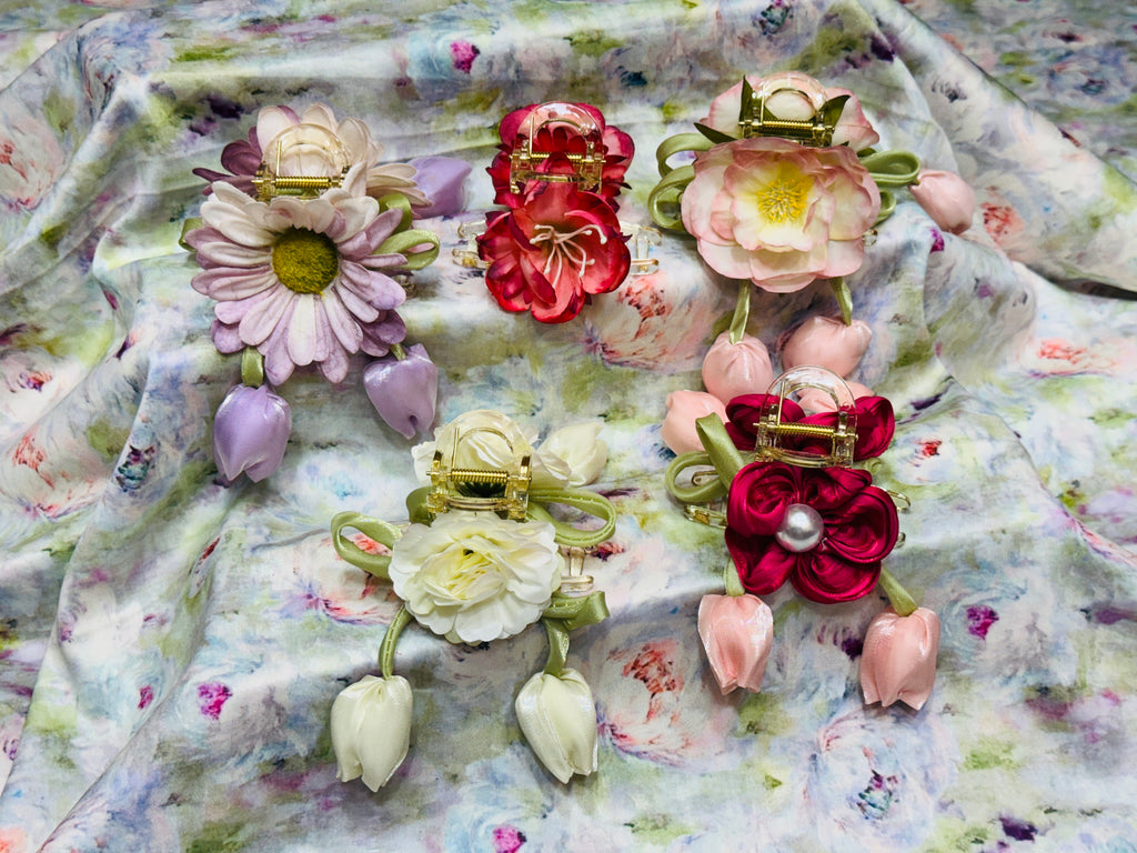 Premium Floral Hair Clucther 5Pcs Combo H29