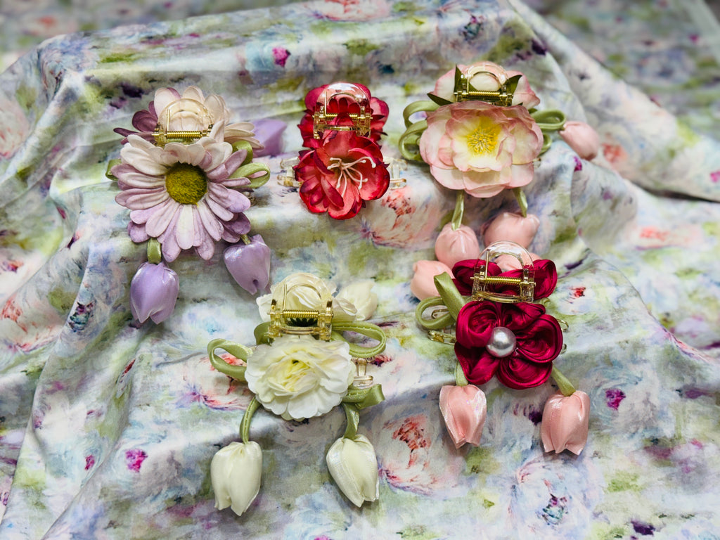 Premium Floral Hair Clucther 5Pcs Combo H29