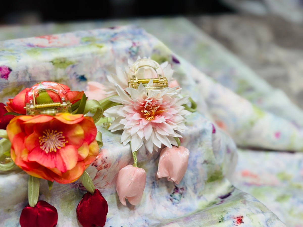 Premium Floral Hair Clucther 3Pcs Combo H30
